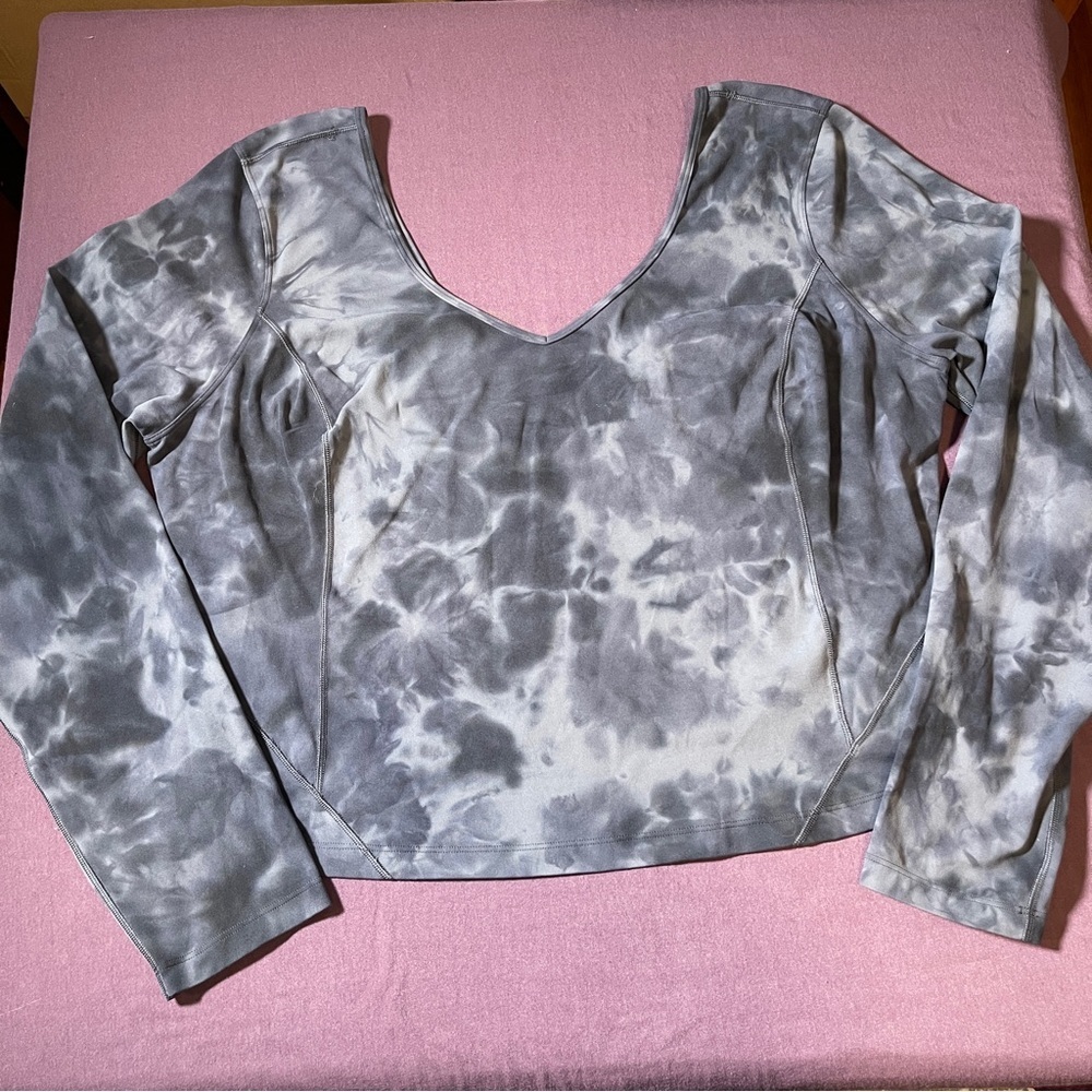 Lululemon Align Long Sleeve Shirt Diamond Dye Pitch Grey Graphite Grey - Size 18
